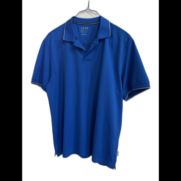 Mens Izod Golf Stretch Polo Size XL Navy Blue Performance Short Sleeve Athletic - Picture 1 of 9